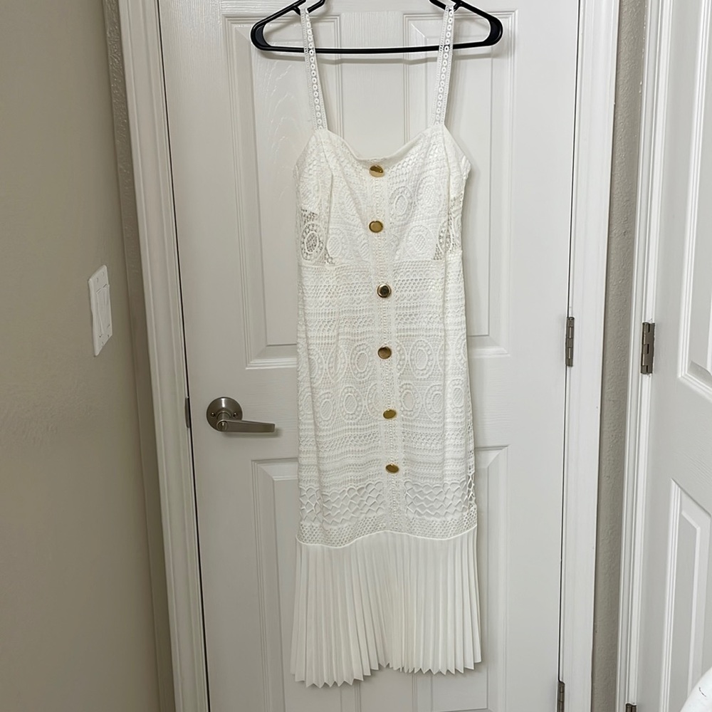 White midi dress
